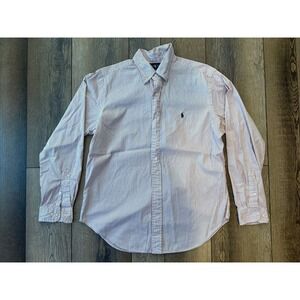 Polo Ralph Lauren Classic Fit Dress Shirt Mens 16 34/35 Red White Stripe Pony